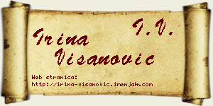Irina Višanović vizit kartica